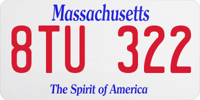 MA license plate 8TU322
