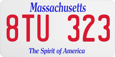 MA license plate 8TU323