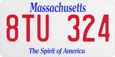 MA license plate 8TU324