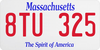 MA license plate 8TU325