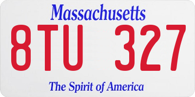 MA license plate 8TU327