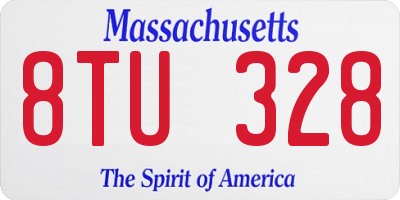 MA license plate 8TU328