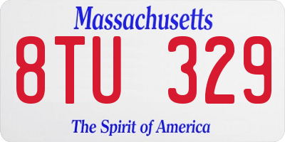 MA license plate 8TU329