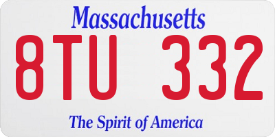 MA license plate 8TU332