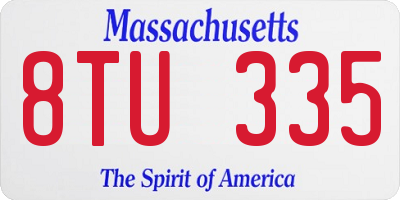 MA license plate 8TU335