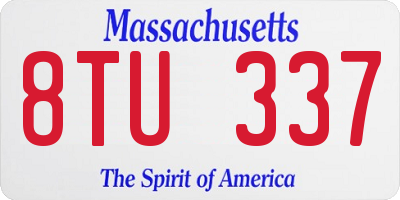 MA license plate 8TU337