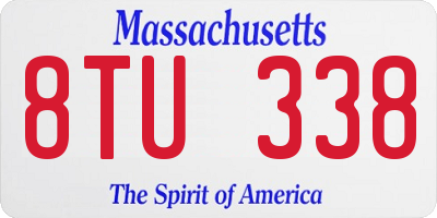 MA license plate 8TU338