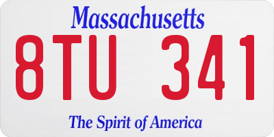 MA license plate 8TU341