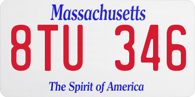 MA license plate 8TU346