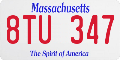 MA license plate 8TU347