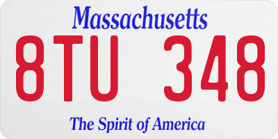 MA license plate 8TU348