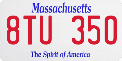 MA license plate 8TU350