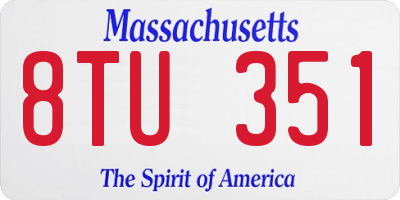 MA license plate 8TU351