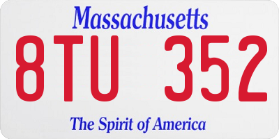 MA license plate 8TU352