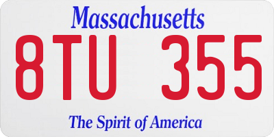 MA license plate 8TU355