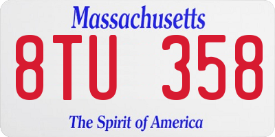 MA license plate 8TU358