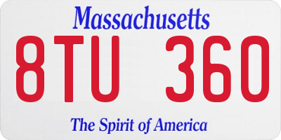 MA license plate 8TU360