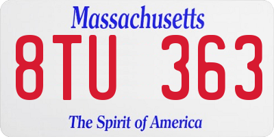 MA license plate 8TU363