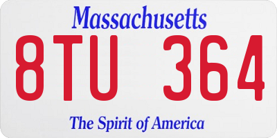 MA license plate 8TU364