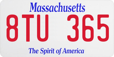 MA license plate 8TU365