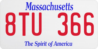 MA license plate 8TU366