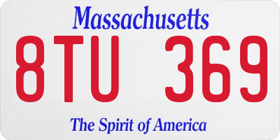 MA license plate 8TU369