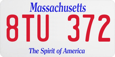 MA license plate 8TU372