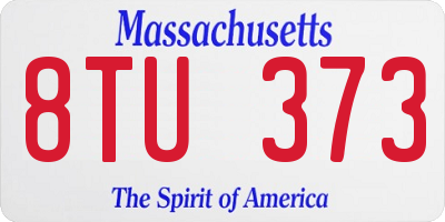 MA license plate 8TU373