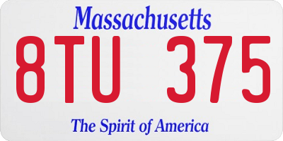 MA license plate 8TU375