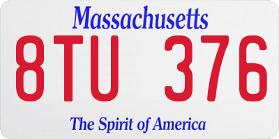 MA license plate 8TU376