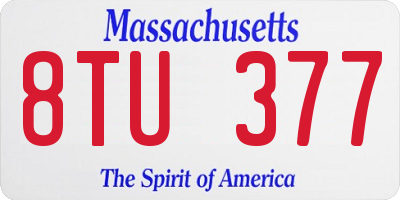 MA license plate 8TU377