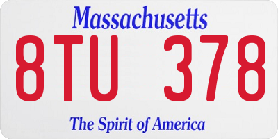 MA license plate 8TU378