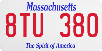 MA license plate 8TU380
