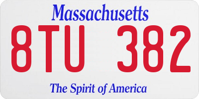MA license plate 8TU382