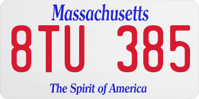 MA license plate 8TU385