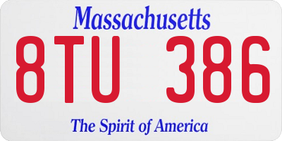 MA license plate 8TU386