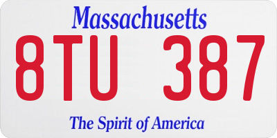 MA license plate 8TU387