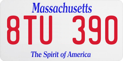 MA license plate 8TU390