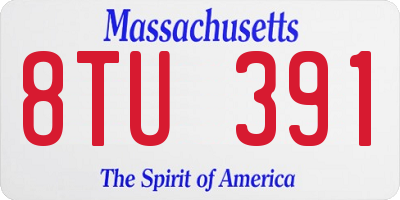 MA license plate 8TU391