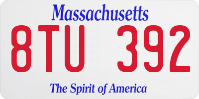 MA license plate 8TU392