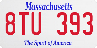 MA license plate 8TU393