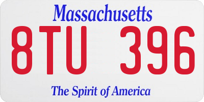 MA license plate 8TU396