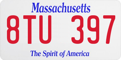 MA license plate 8TU397