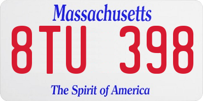 MA license plate 8TU398