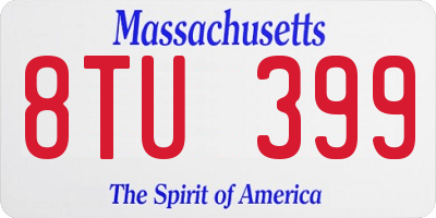 MA license plate 8TU399