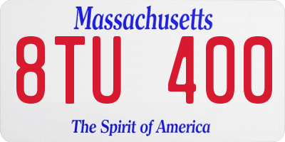 MA license plate 8TU400