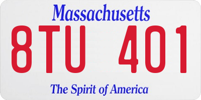 MA license plate 8TU401