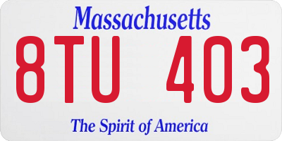 MA license plate 8TU403