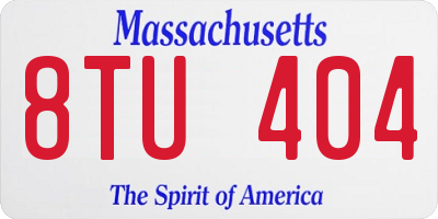 MA license plate 8TU404