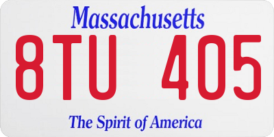 MA license plate 8TU405